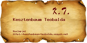 Kesztenbaum Teobalda névjegykártya